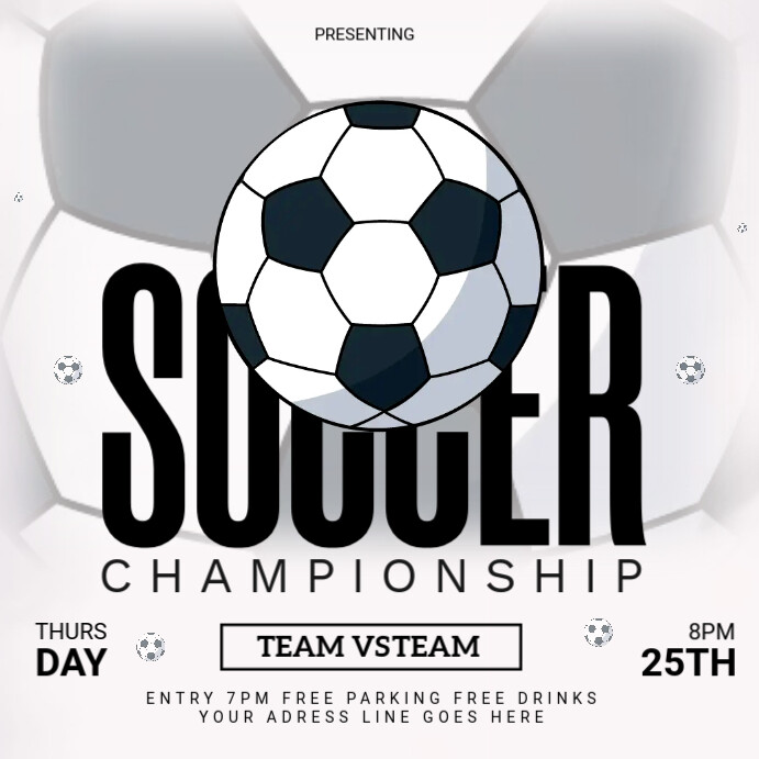 Soccer championship Quadrado (1:1) template