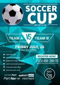 soccer championship flyer A3 template