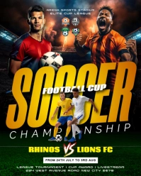 Soccer championship match schedule flyer template editable poster maker online design instagram post