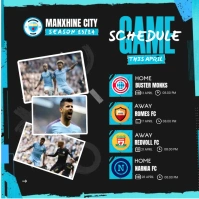 Soccer Club Game Schedule in month Instagram Post template