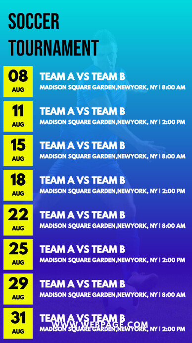 SOCCER EVENT POSTER TEMPLATE | PosterMyWall