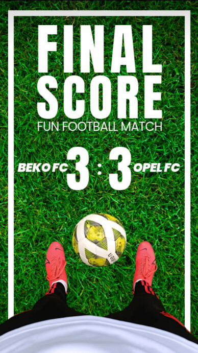 Soccer Final Score Instagram Sory Design template