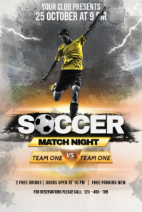 Soccer Flyer Spanduk 4' × 6' template