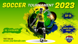 soccer flyer template Ekran reklamowy (16:9)