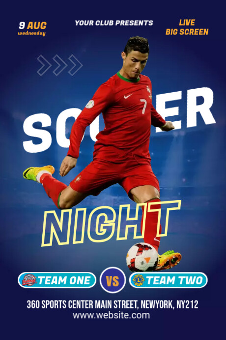 Soccer football flyers Gráfico de Tumblr template