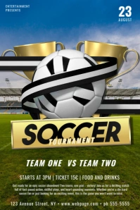 Soccer football game match cup tournament poster template