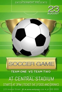 soccer football game poster template