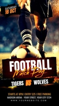Soccer football match flyer Instagram-Story template