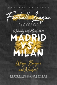 Soccer Football Sport Match Event Gold Flyer Cartel de 4 × 6 pulg. template