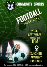 SOCCER FOOTBALL TOURNAMENT POSTER A5 template