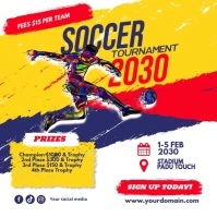 Soccer Football Tournament Social Media Square (1:1) template
