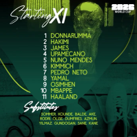 Verde World Cup Starting XI Announcement Publicación de Instagram Template