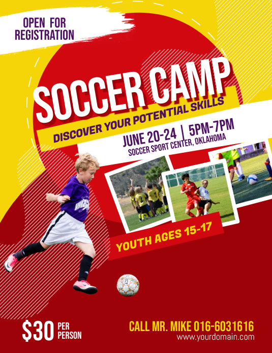 Soccer Futsal Football Camp Flyer Poster Template PosterMyWall