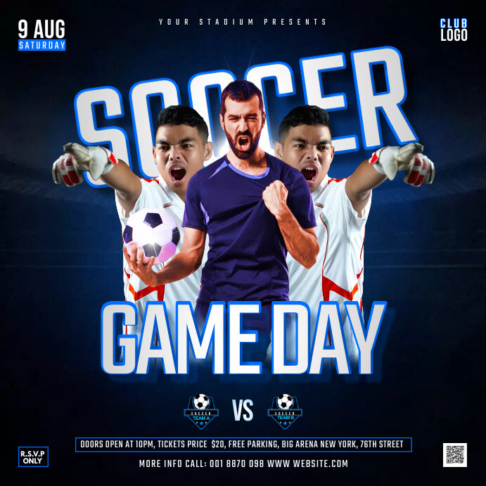 soccer game day flyer Template PosterMyWall