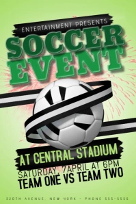 Soccer Game Match 3d Poster Flyer Template