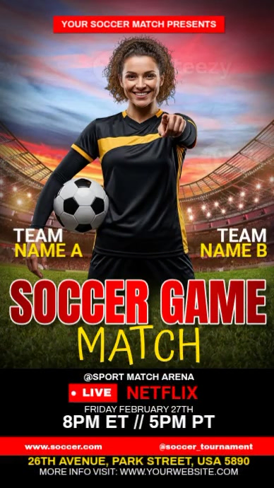 Soccer Match Promotion Template | PosterMyWall