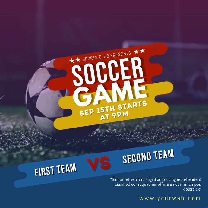 Soccer Game Social Media post Template | PosterMyWall