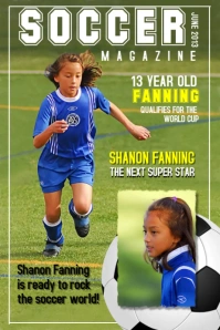 Soccer magazine poster template