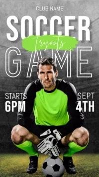 soccer match, soccer, soccer tryouts Instagram Story template