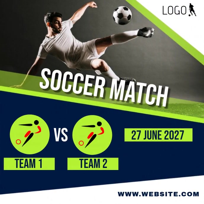 SOCCER MATCH AD SOCIAL MEDIA TEMPLATE | PosterMyWall