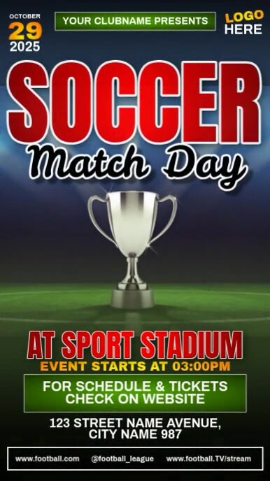 Soccer Match Day Instagram Reel template