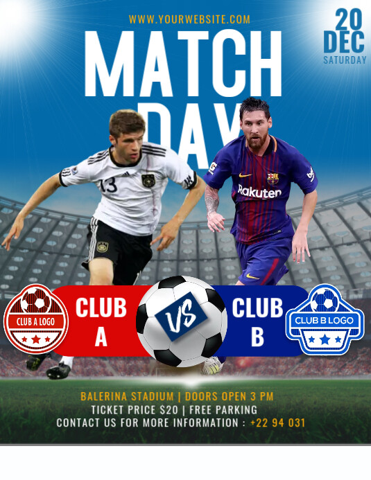 Soccer/Football Match Day Flyer Design Template | PosterMyWall