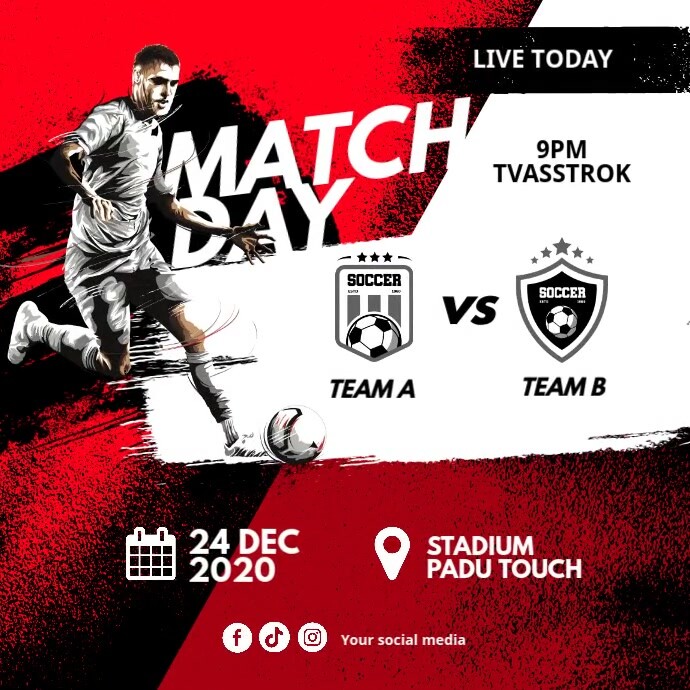 soccer match day instagram social media Template PosterMyWall