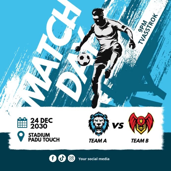 Copy of soccer match day instagram social media PosterMyWall