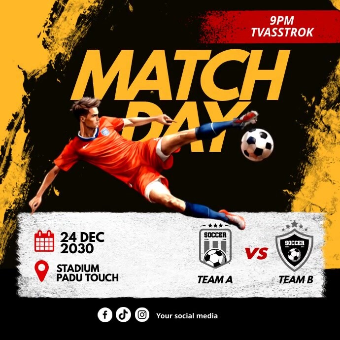 soccer match day instagram social media Iphosti le-Instagram template