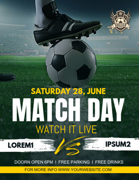 Plantilla de Soccer Match Day Poster | PosterMyWall