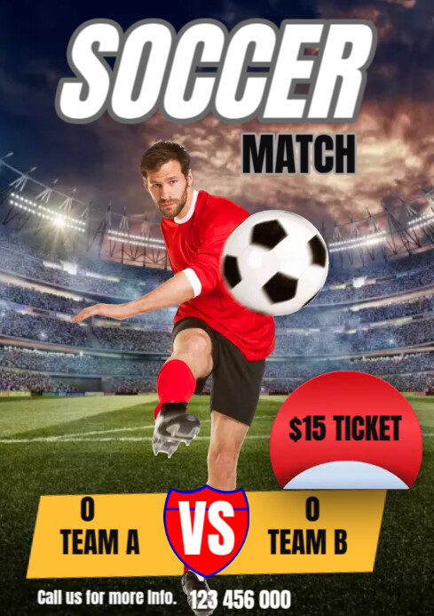 Soccer Match A4 template