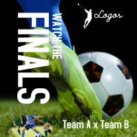 黑色 Soccer Match Finals Logo Template