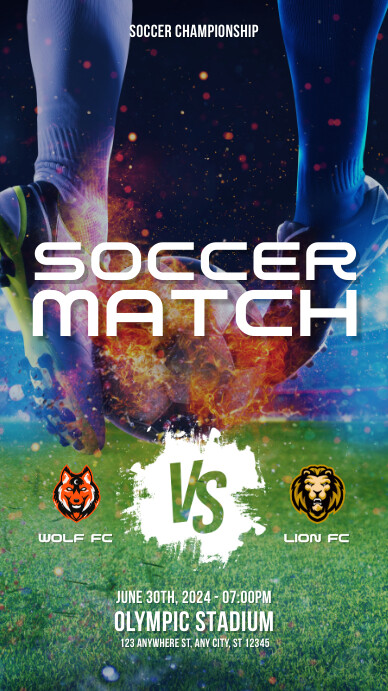 Soccer Match Game Design Instagram Story template