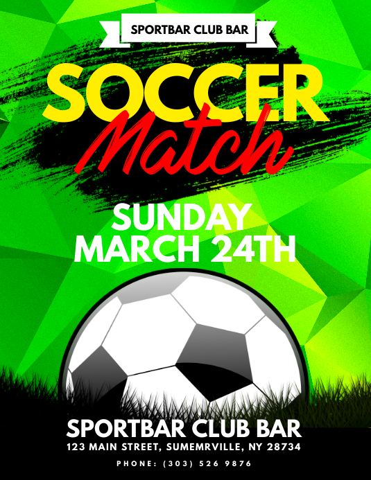 Soccer Match Flyer Template PosterMyWall