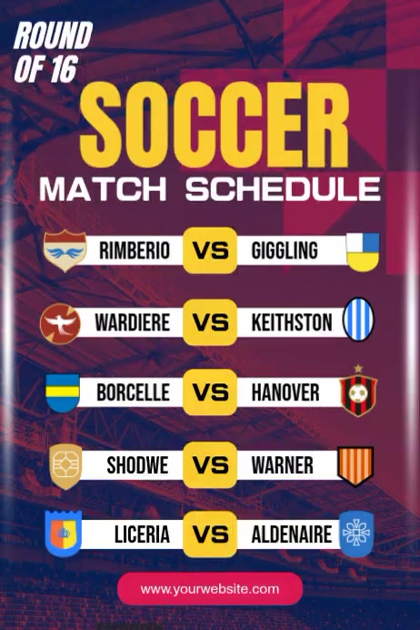 Soccer Match Schedule Template | PosterMyWall
