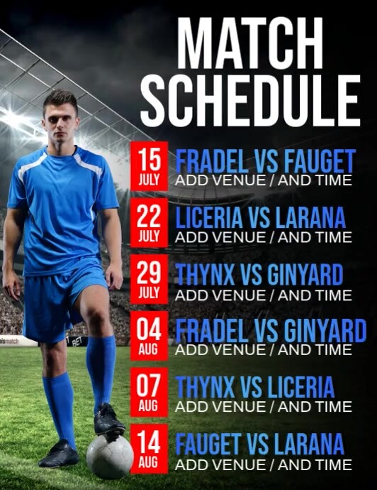Copy of Soccer Match Schedule | PosterMyWall