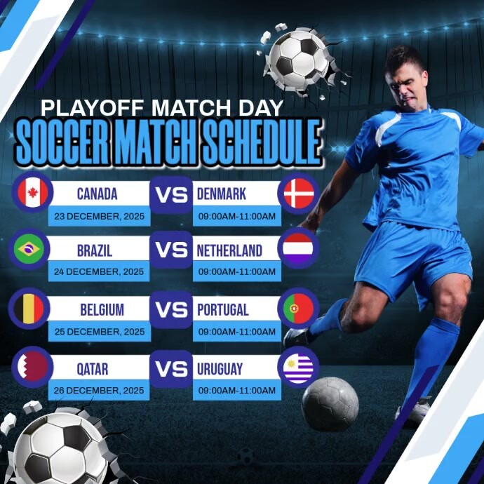 Sports Match Schedule Square Template | PosterMyWall