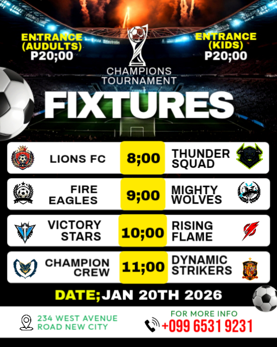 Soccer match schedule game fixtures tournament line up game timetable ...