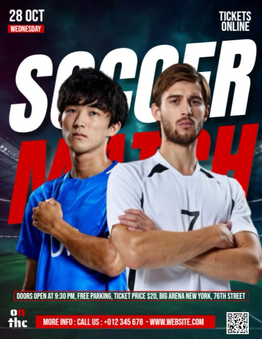 Showdown Poster Examples Soccer Match Showdown Template | PosterMyWall