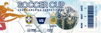 Soccer Match Ticket Design Templates Banner 2 × 6