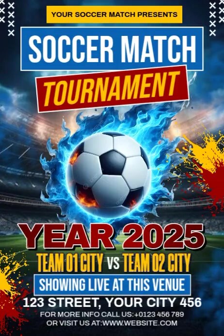 Soccer Match Tournament Poster template