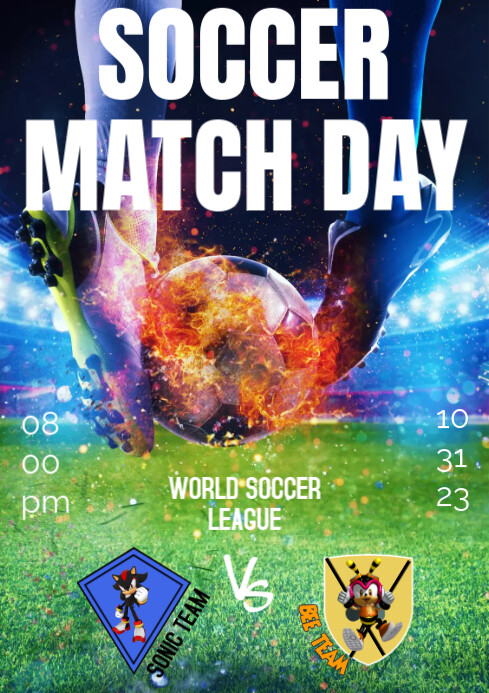 Soccer matchday poster Template | PosterMyWall