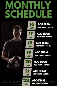 Soccer Monthly Schedule Template