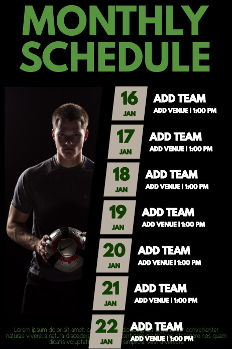 Customize 1 430 Sports Team Schedules Templates