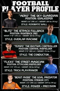 Soccer Player Profile Poster template