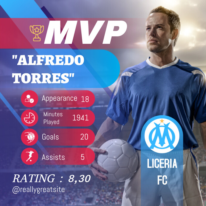 Soccer Player Profile Template | PosterMyWall