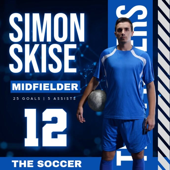 Soccer Player Profile Instagram Post template