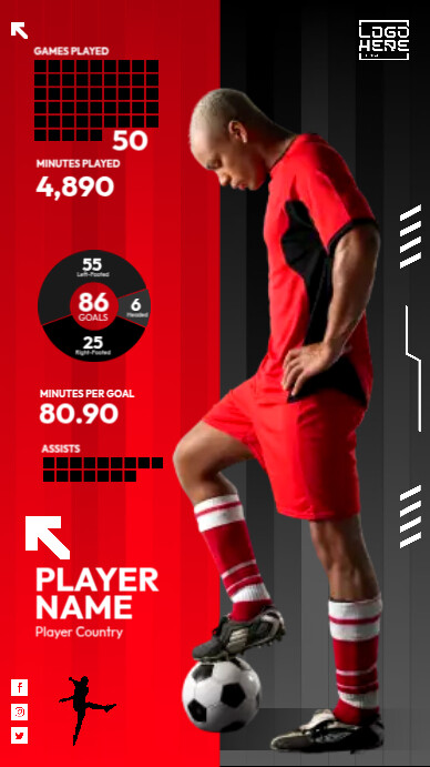 Soccer Player Profile Template | PosterMyWall