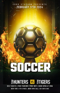 soccer poster flyer Tabloid template