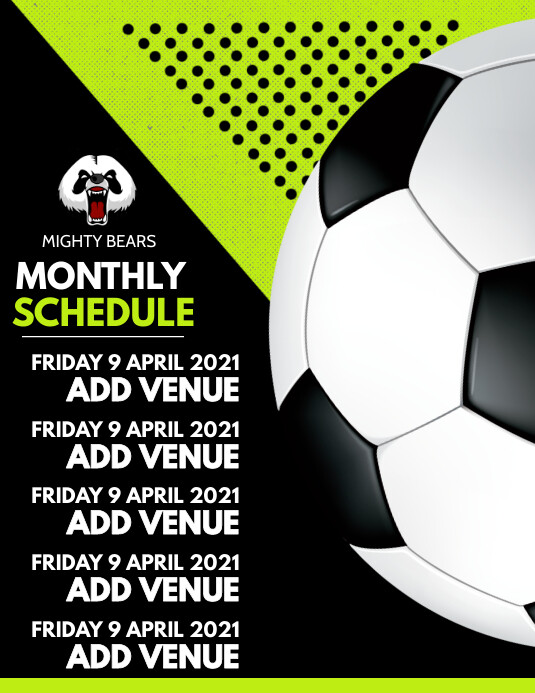 Soccer Schedule Template PosterMyWall